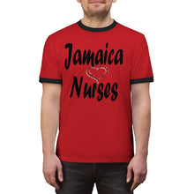 Load image into Gallery viewer, Jamaica Love Nurses Unisex Ringer Tee.