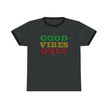 Load image into Gallery viewer, Unisex Good Vibes Only Ringer Tee.