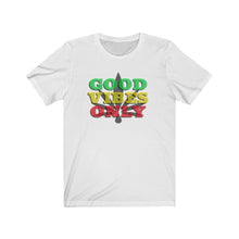 Load image into Gallery viewer, Unisex Good Vibes Only Jersey Short Sleeve Tee.
