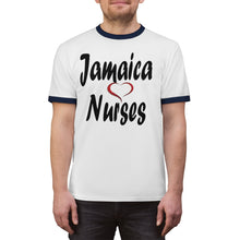 Load image into Gallery viewer, Jamaica Love Nurses Unisex Ringer Tee.