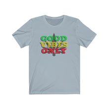 Load image into Gallery viewer, Unisex Good Vibes Only Jersey Short Sleeve Tee.