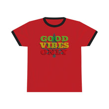 Load image into Gallery viewer, Unisex Good Vibes Only Ringer Tee.