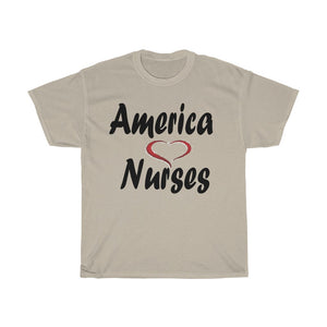 America Loves Nurses Unisex Heavy Cotton Tee.