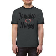 Load image into Gallery viewer, Jamaica Love Nurses Unisex Ringer Tee.
