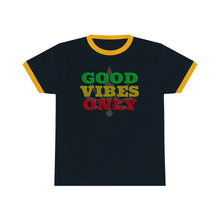 Load image into Gallery viewer, Unisex Good Vibes Only Ringer Tee.
