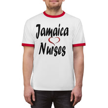 Load image into Gallery viewer, Jamaica Love Nurses Unisex Ringer Tee.
