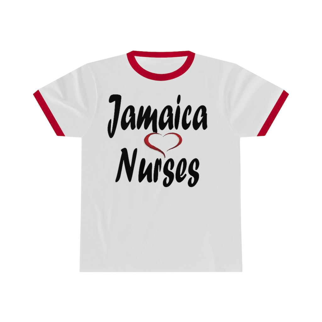 Jamaica Love Nurses Unisex Ringer Tee.